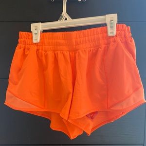 Lululemon neon orange shorts
